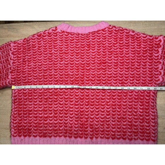 Lili Sidonio Anthropologie Two-Tone Pullover Sweater Pink and Red Size XL - Picture 8 of 9